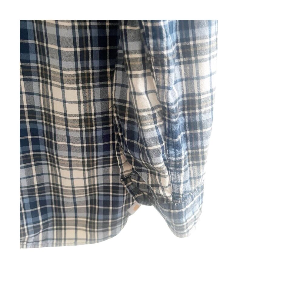 Carthartt Men’s Plaid Flannel Size XL Blue Black White Cotton Long Sleeve - Picture 10 of 11